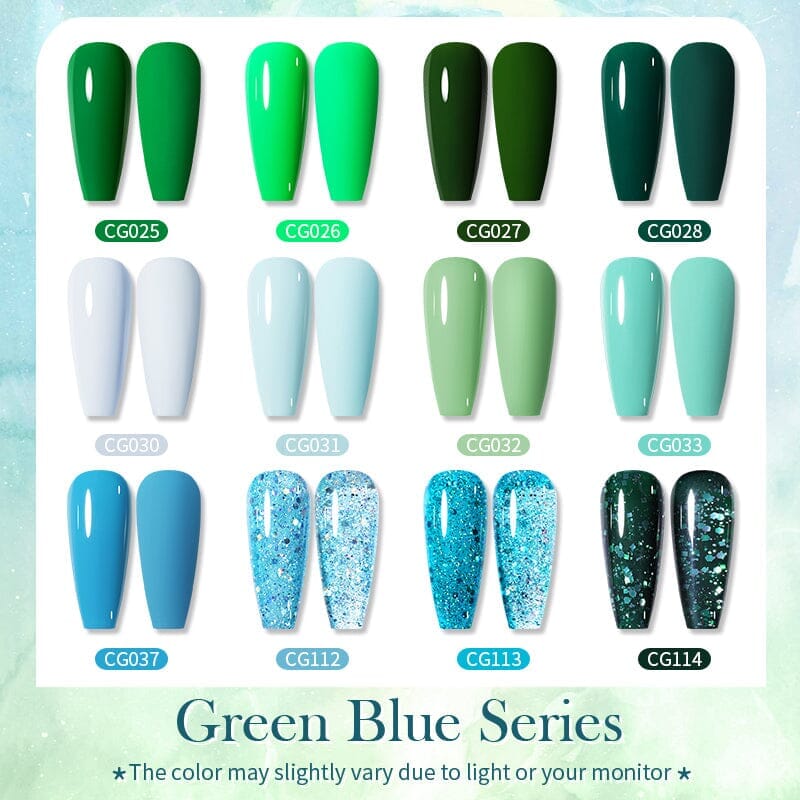 12 Colors Green Blue Gel Polish Set 10ml Gel Nail Polish BORN PRETTY 