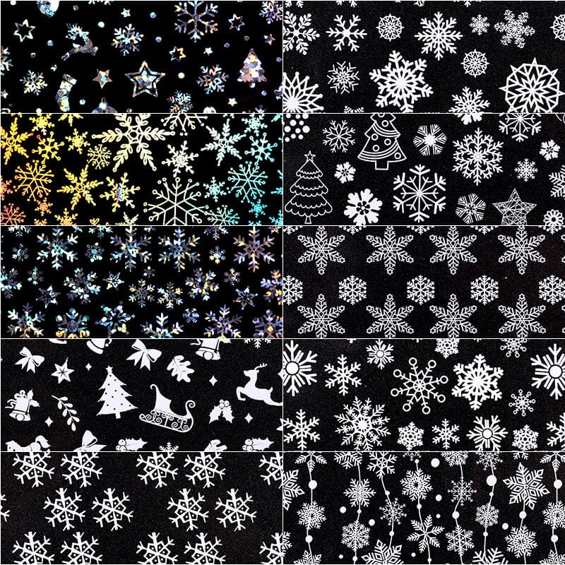 10pcs Christmas Snowflake Nail Foil Stickers Nail Sticker BORN PRETTY 