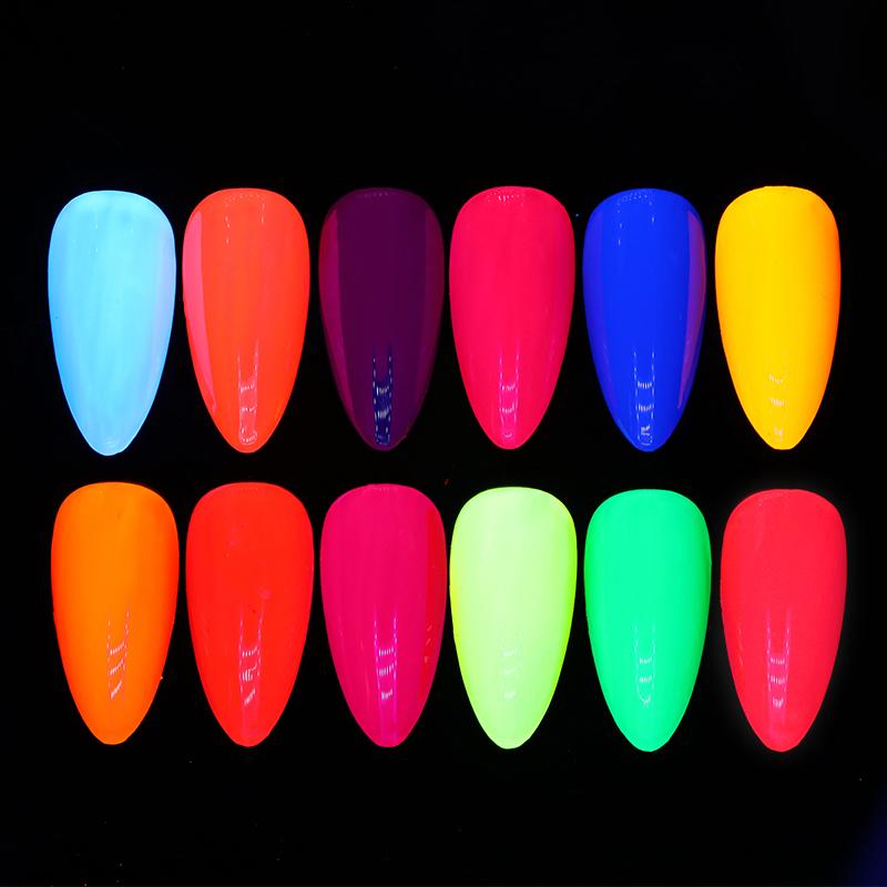 Neon Pigment Powder Fluorescent Nail Glitter Set – Brooklyn Born Cosmetics