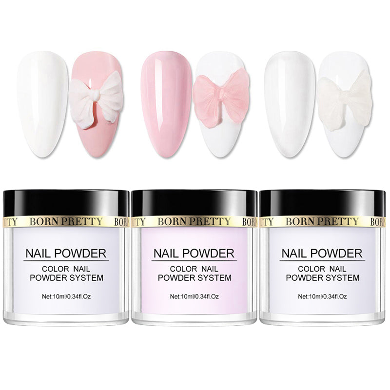 10ml Acrylic Powder - Pink White Clear Nail Powder BORN PRETTY 