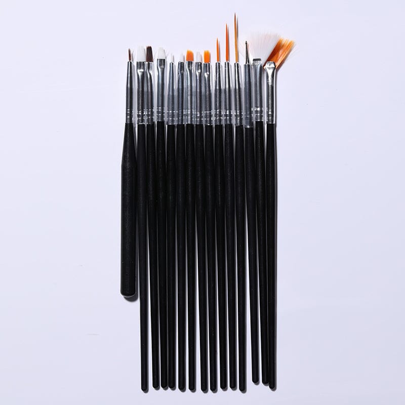 15Pcs Set Nail Brushes BORN PRETTY Black 