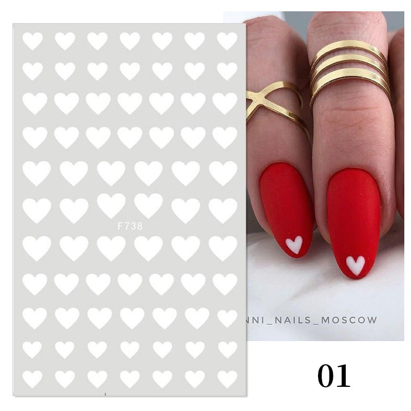 3D Nail Stickers Valentine's Day Love Heart Design Nail Tools BORN PRETTY 01 