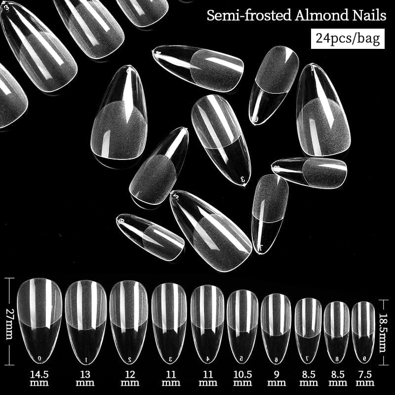 24pcs False Nail Tips Nail Tools BORN PRETTY 06 - Semi-frosted Almond Nails 
