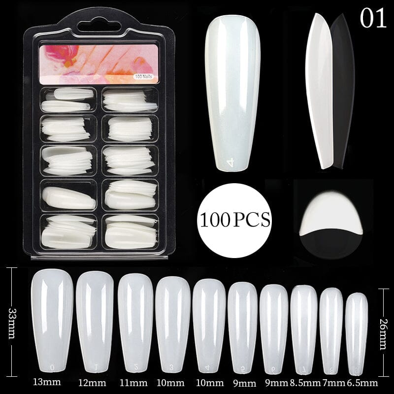 100Pcs/Box White Nail Tips Tools & Accessories BORN PRETTY 01 