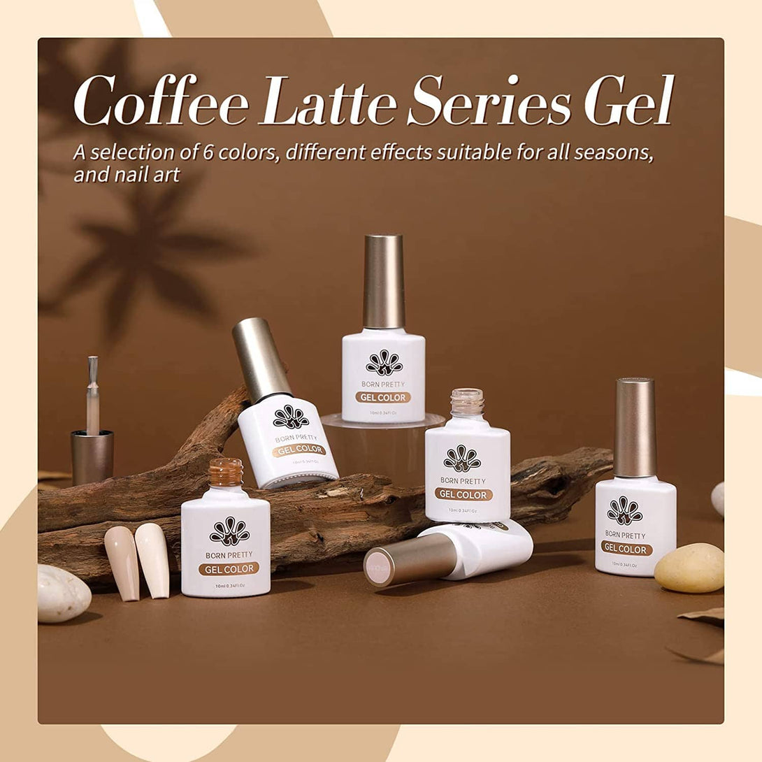 Coffee Latte - 6 Colors 10ml Gel Nail Polish Set Gel Nail Polish BORN PRETTY 