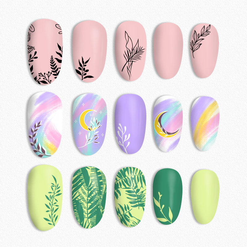BORN PRETTY Rectangle Nail Stamping Plate Leaf Natural World - L003 Stamping Nails BORN PRETTY 