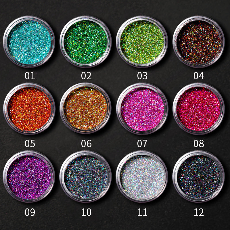 Iridescent Glitter Powder Sparkling Flakes Pigment Nail Powder BORN PRETTY 