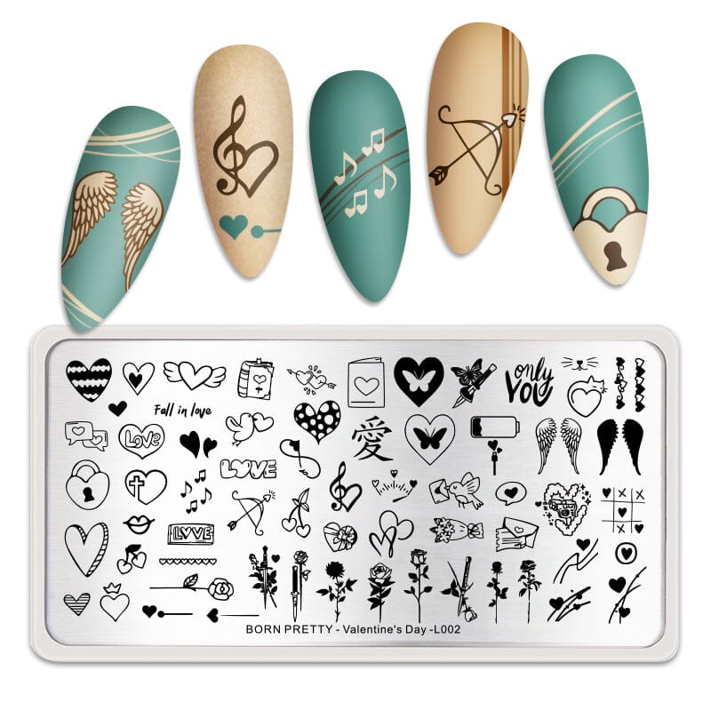 BORN PRETTY Rectangle Nail Stamping Plates Stainless Steel Simple  High-Quality Artist-L013