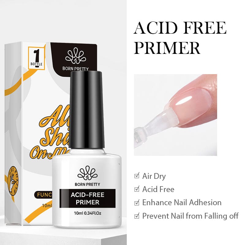 10ml Base Top Coat Reinforcement Gel Nail Primer Prep Dehydrator Gel Nail Polish BORN PRETTY Acid-Free Nail-Primer 