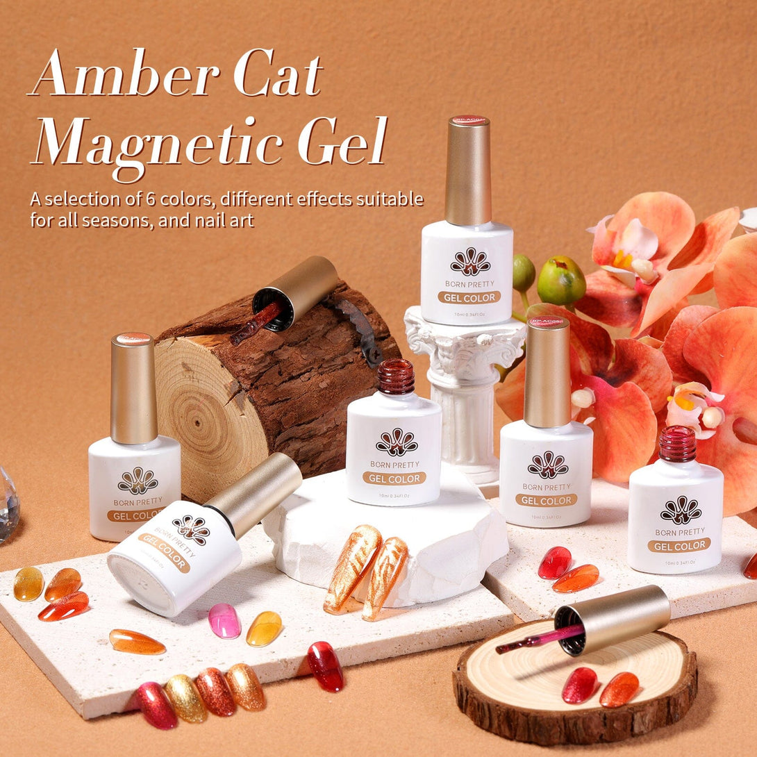 Amber Cat Magnetic Gel 6 Colors 10ml Gel Nail Polish BORN PRETTY 