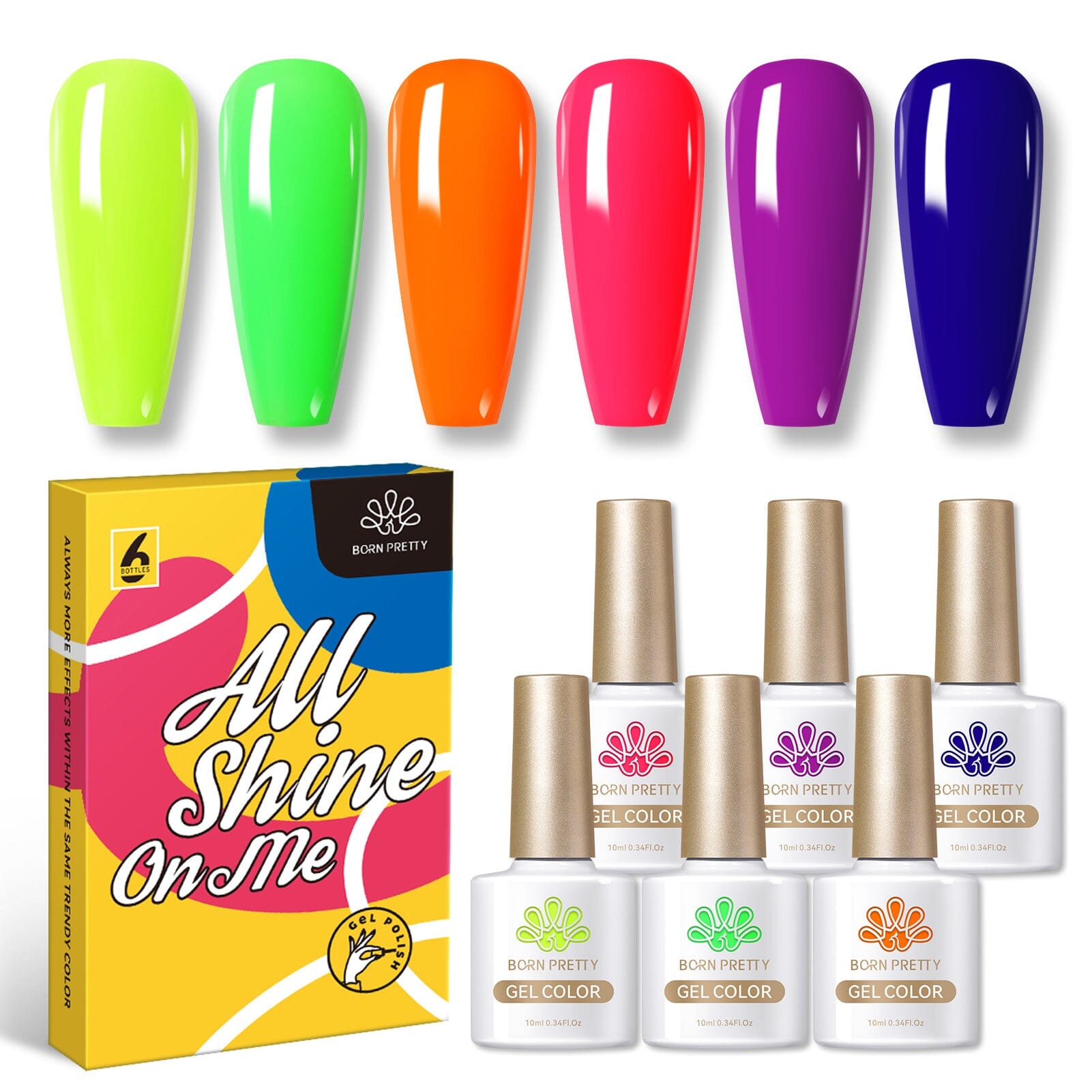 Nail Art Glitter Powder 10 Colors UV Gel Acrylic Tips Dust Sequin  Decoration | Wish | Gel nails, Glow nails, Nail designs