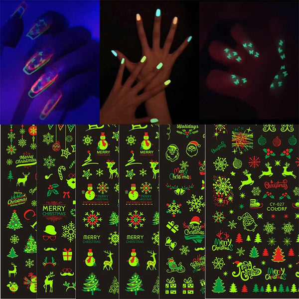 Fluorescent Christmas Stickers DIY Nails BORN PRETTY 