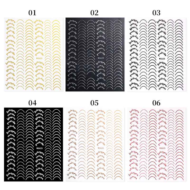 3D Nail Sticker French Style Stripe Lines Nail Decoration Nail Tools BORN PRETTY 