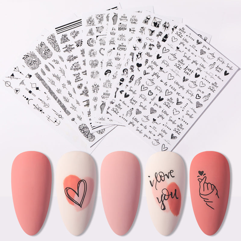 3D Nail Stickers Valentine Love Heart Sexy Lady Pattern Nail Tools BORN PRETTY 