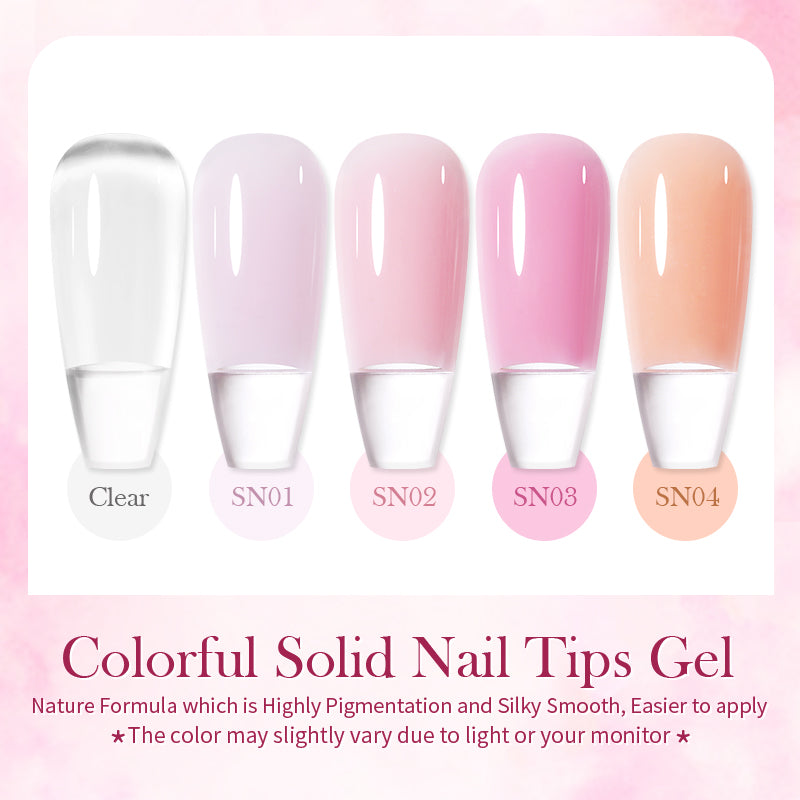 Colorful Solid Nail Tips Gel Transparent Nude Pink Function Gel 5g Gel Nail Polish BORN PRETTY Clear 