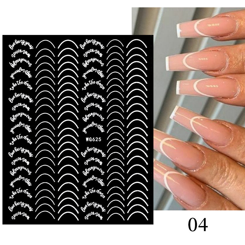 3D Nail Sticker French Style Stripe Lines Nail Decoration Nail Tools BORN PRETTY 04 