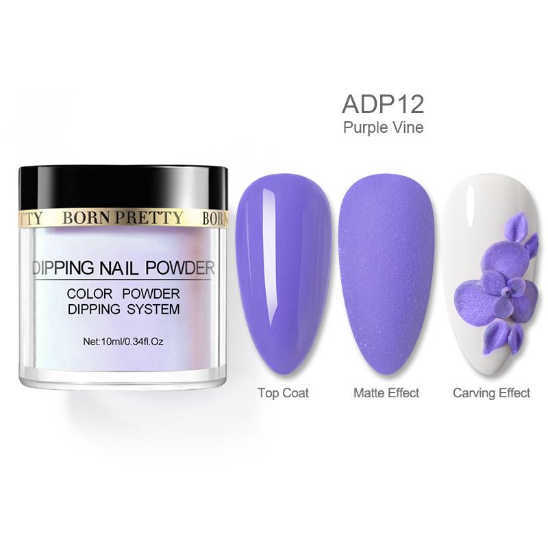 Purple Vine BP-ADP12 - 10ml 3 in 1 Polymer Powder Nail Powder BORN PRETTY 