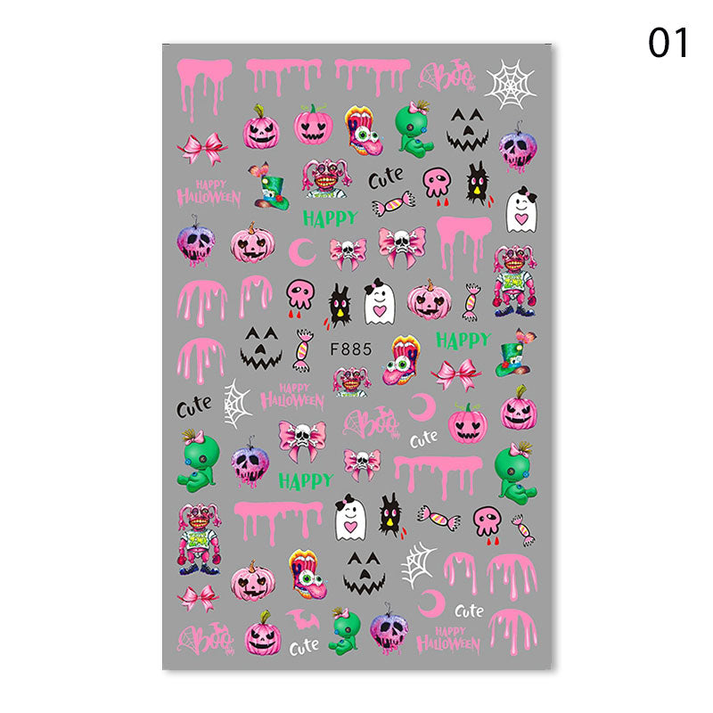 Holiday Halloween Christmas Nail Sticker Decals DIY Nails BORN PRETTY 01 