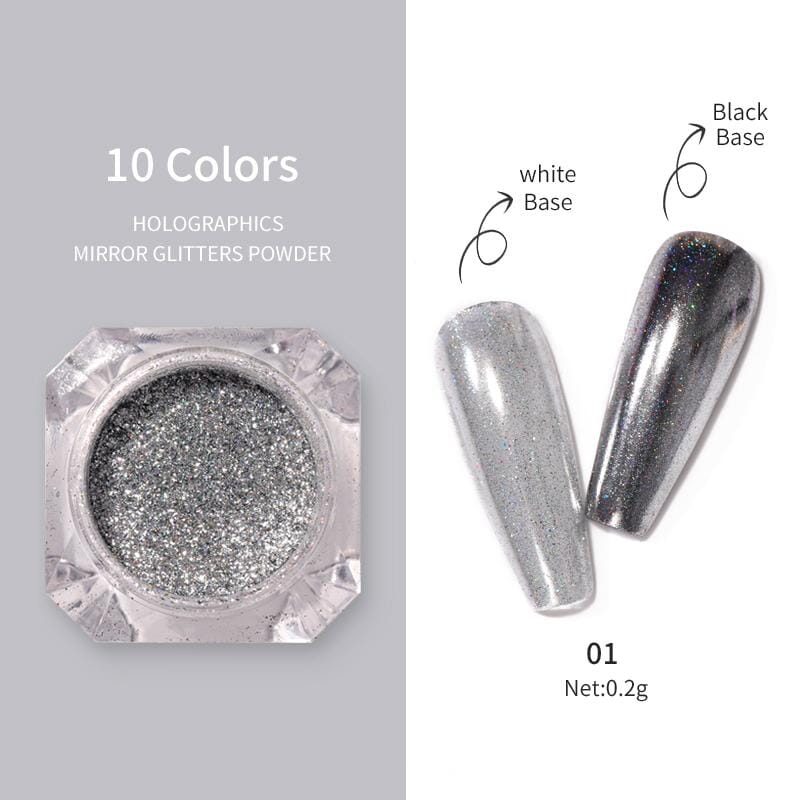 Holographic Metallic Mirror Glitter Nail Powder Nail Powder BORN PRETTY 01 