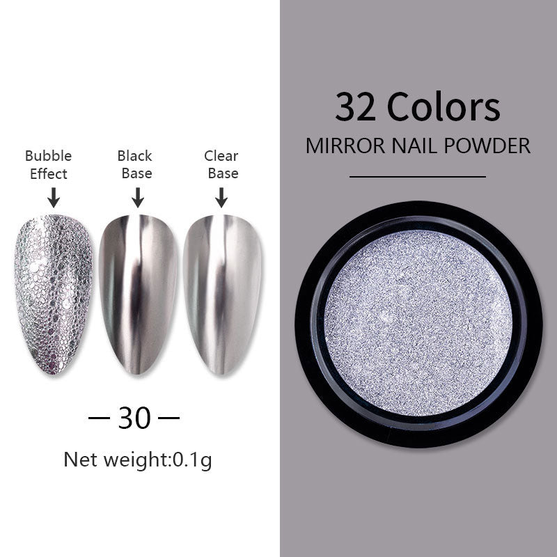 Chrome Powder Mirror Nail Powder Metal Effect Nail Glitter Dust Nail Powder BORN PRETTY 30 